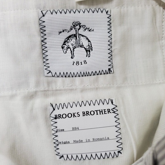 Brooks Brothers Womens Flax Blend Pants BB4 (31x36) NWT Striped Lined Trousers - Picture 6 of 13